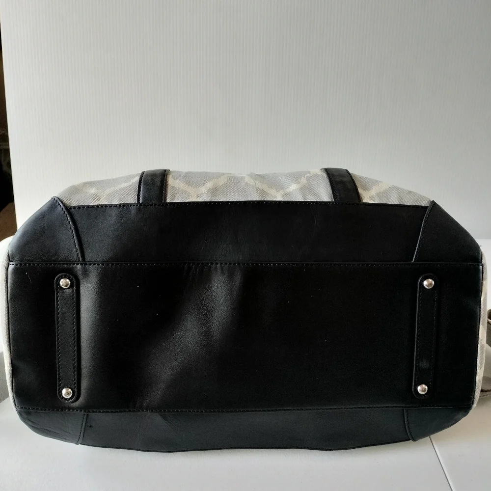 Pottery Barn Kids Gray Ikat Baby Diaper Bag Tote Travel Removable Strap